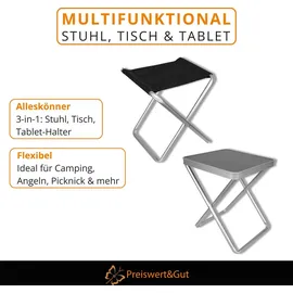 Preiswert & Gut Campinghocker Aluminium Grau