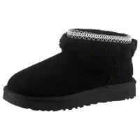 UGG CLASSIC ULTRA MINI MAXI CURLY Schlupfboots Winterstiefel, Snowboots mit Textilband am Schaftrand schwarz 40 EU