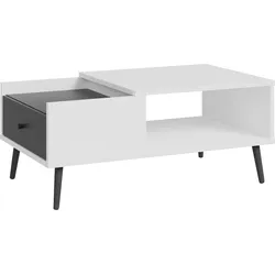 Couchtisch FORTE "Harllson EasyKlix by Forte", weiß (weiß, uni wolfram grau, weiß), B:106cm H:45,4cm T:59,8cm, Tische, die neue geniale Art Möbel aufzubauen, fast ohne Werkzeug