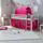 Homestyle4u Hochbett 90 x 200 cm Kiefer massiv weiß pink