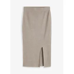 bonprix Figurbetonter Strickrock, grau, 44/46 (L)