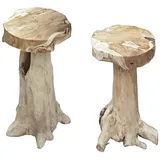 Gravidus 2er Set Barhocker Thekenhocker Hocker Bar Theke Holz Unikat Wurzelteak Teak