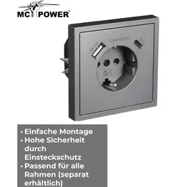 McPower Schuko-Steckdose 1x USB-C 18 W Schwarz 1 St.