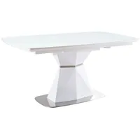 Feldmann-Wohnen Esstisch Cortez (rechteckige Glas-Tischplatte, gehärtetes Glas / MDF, 1-St., moderner, rechteckiger Esstisch in einer harmonischen Farbkombination), 160-210x90cm weiß ausziehbar weiß