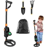 Naizy - Metalldetektor Kinder Metalldetektoren Set bis 13cm Tief inkl. Schaufel & Fünfzahnegge & Tragetasche Metalldetektor Metallsuchgerät mit