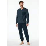 SCHIESSER Herren Schlafanzug Lang-Comfort Nightwear Pyjamaset, Jeansblau_181162, 56