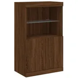 vidaXL Sideboard mit LED-Leuchten Braun Eichen-Optik 60,5x37x100 cm