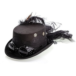 Zylinder "Steampunk-Future", schwarz