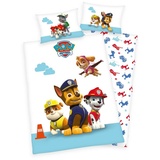 Herding Babybettwäsche Paw Patrol, Flanell, 2 teilig, 100x135 Bettbezug, 40x60 Kissenbezug, Baumwolle, Hunde, Polizei, mehrfarbig