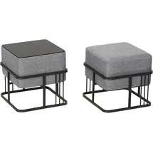 [en.casa] Hocker Tas 38 x 38 x 38 cm Hellgrau