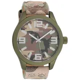 Oozoo Basic Line Armbanduhr C1067 Camouflage Lederband 47 mm - Bunt