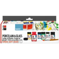 MARABU Porzellan-u. Glasmalfarbe 6x15ml sortier 11150 000 00087 15ml