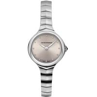 Emporio Armani Swiss Damenuhren , Zweizeiger Uhrwerk, 26mm Silbernes Edelstahlgehäuse mit Edelstahlarmband, ARS8013