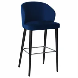 Amanda | Gastro Barhocker | Samt | Blau
