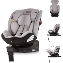 Chipolino Kindersitz Tourino i-Size (40-150cm) Isofix, höhenverstellbar, drehbar hellgrau - Grau/Schwarz