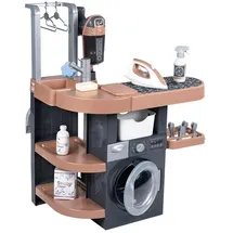 Simba Smoby Rowenta Haushalts-Set Waschküche - Spielwäscheraum mit Waschmaschine, Bügelbrett, Staubsauger & Zubehör ab 3 Jahren,