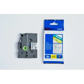 Brother TZe-M921 schwarz auf silber matt Rolle (0,9 cm x 8 m)