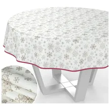 ANRO Tischdecke Weihnachten Rund 120 cm Weiß