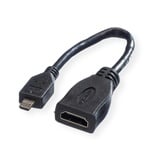 Value HDMI Anschlusskabel HDMI-A Buchse, HDMI-Micro-D Stecker 0.15m Schwarz 11.99.5584 Geschirmt HDM