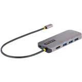 Startech StarTech.com USB C Multiport Adapter, USB C auf HDMI Adapter 4K 60Hz, 5Gbit/s USB-A 3.0 Hub, 100W Power Delivery Pass-Through, GbE, 30cm Kabel, Laptop Dockingstation/Reisedock (127B-USBC-MULTIPORT) Verkabelt, 3.2 Gen 1 (3.