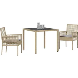 vidaXL Garten Essgruppe 3-tlg. Beige