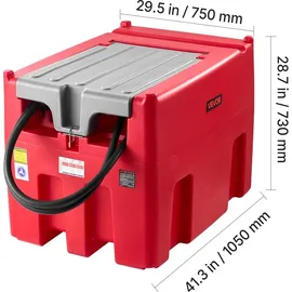 Vevor Dieselkraftstofftank 440 L Rot