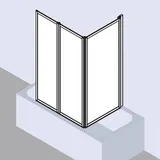 Kermi Vario 2000 Faltwand 3-flügelig über Badewanne 156x140cm, Kunstglas