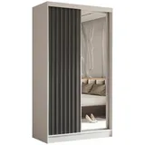 masseno Schwebetürenschrank LAMELLO 120 x 216 x 61 cm Weiß