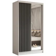 masseno Schwebetürenschrank LAMELLO 120 x 216 x 61 cm Weiß