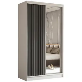 masseno Schwebetürenschrank LAMELLO 120 x 216 x 61 cm Weiß