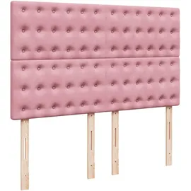 vidaXL Boxspringbett mit Matratze Rosa 140x200 cm Samt