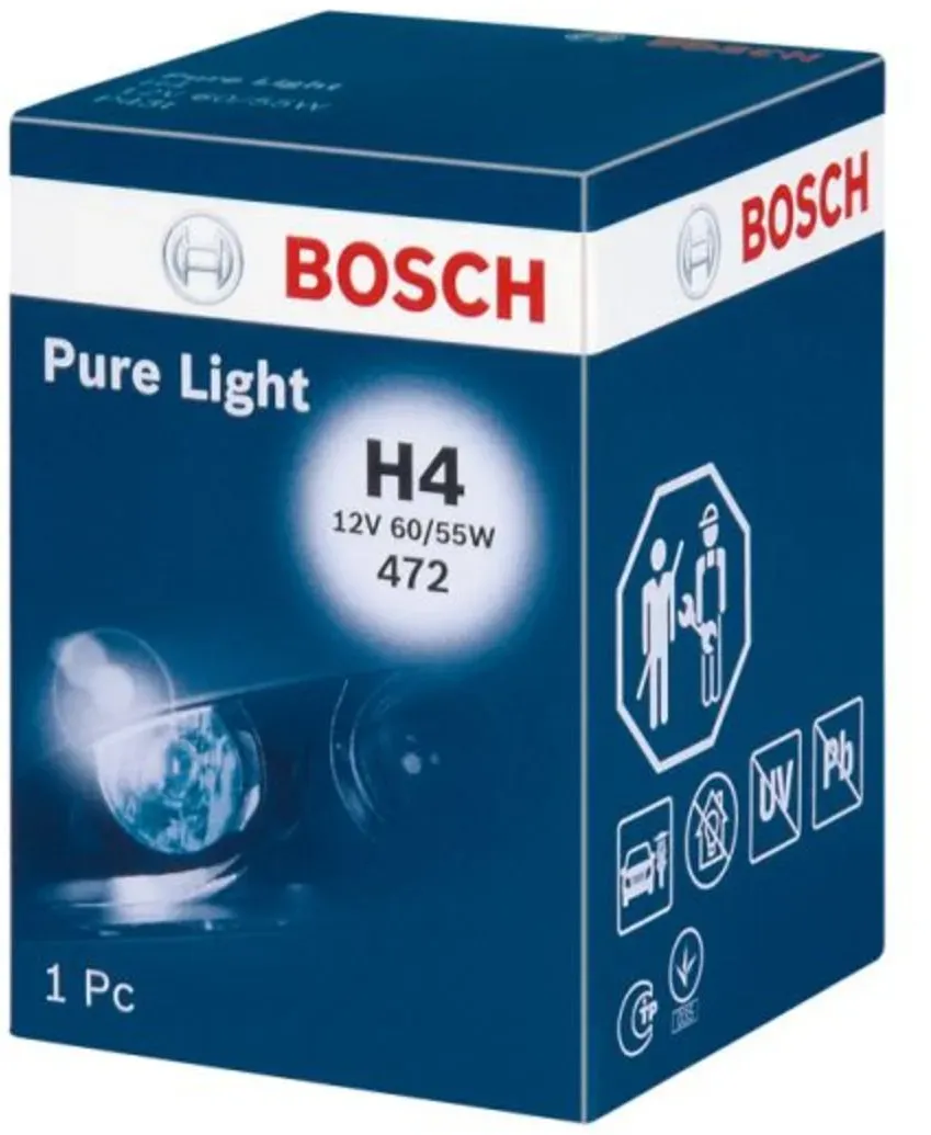 Ampoule halogène BOSCH H4 Pure Light 12V, 60/55W