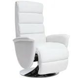 miliboo Relaxsessel NELSON Kunstleder 75 x 109 x 72 cm Weiß mit Liegeposition
