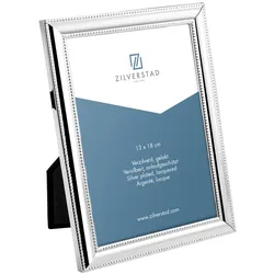 Perlrand 13x18cm silber-glanz Metallrahmen zum Hängen und Stellen