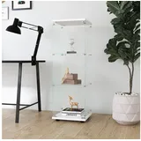 Furnishings Home Vitrine Glasvitrine Eckvitrine 3 Böden, hoch 120 cm (125 x 42 x 36 cm) Standvitrine, perfekt für Sammler, vielseitig, perfekt für Sammler weiß