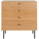 House Nordic Kommode KYOTO 80 x 85 cm Braun / Schwarz