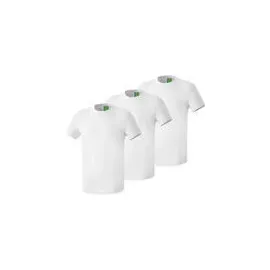 Erima Unisex 3er Pack T-Shirt, Weiß, L