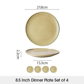 JIWOO Speiseteller Ø 21 cm braun 4er Set