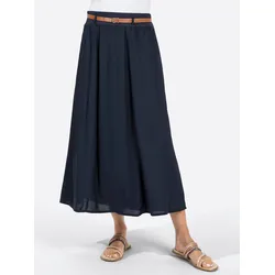 Schlupfrock INSPIRATIONEN, Damen, Gr. 36, blau (nachtblau), 100% Viskose, unifarben, lang, Röcke