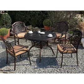 Beliani Gartentisch Ø 102 x 72 cm Dunkelbraun