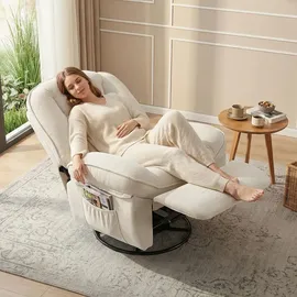 Homcom Relaxsessel Gepolstert 91 x 104 x 93 cm Weiß mit Liegefunktion