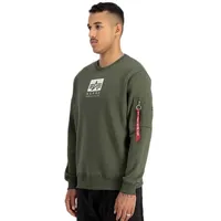 Alpha Industries Satin Logo Sweatshirt - Dark Olive -