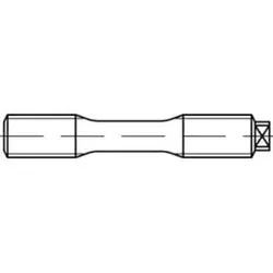 DIN 2510 Form L Dehnschraube M39x220 1.7709 (21CrMoV5-7) blank m. 2 Muttern