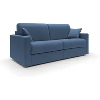 Chris Schlafsofa mit 18 cm hoher Matratze Stoff T13 206 cm (mat. 160x197) blau - blu