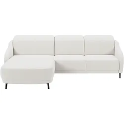Ecksofa SIT & MORE "Blues L-Form", weiß, B:271cm H:93cm T:191cm, 100% Polyester, Sofas, wahlweise mit Klapptisch und USB
