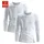 CLIPPER Unterhemd (2-St) schlichtes Basic, Unterziehshirt - in Doppelripp, Langarmshirt weiß 8