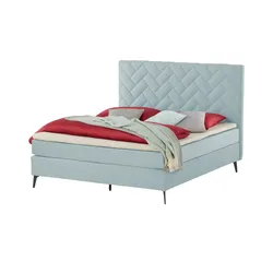 Boxspringbett  Weave ¦ blau ¦ Maße (cm): B: 200 H: 122