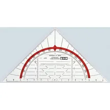 M+R Geodreieck 17 cm glasklar rot hinterlegt