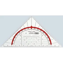 M+R Geodreieck 17 cm glasklar rot hinterlegt