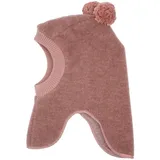 Maximo Schlupfmütze MAXIMO, Jungen, Gr. 49, rosa (heiderosemeliert), Fleece, Wolle, Mützen, Wolle, gefüttert, mit zwei Bommeln, Rippstrickbünchen